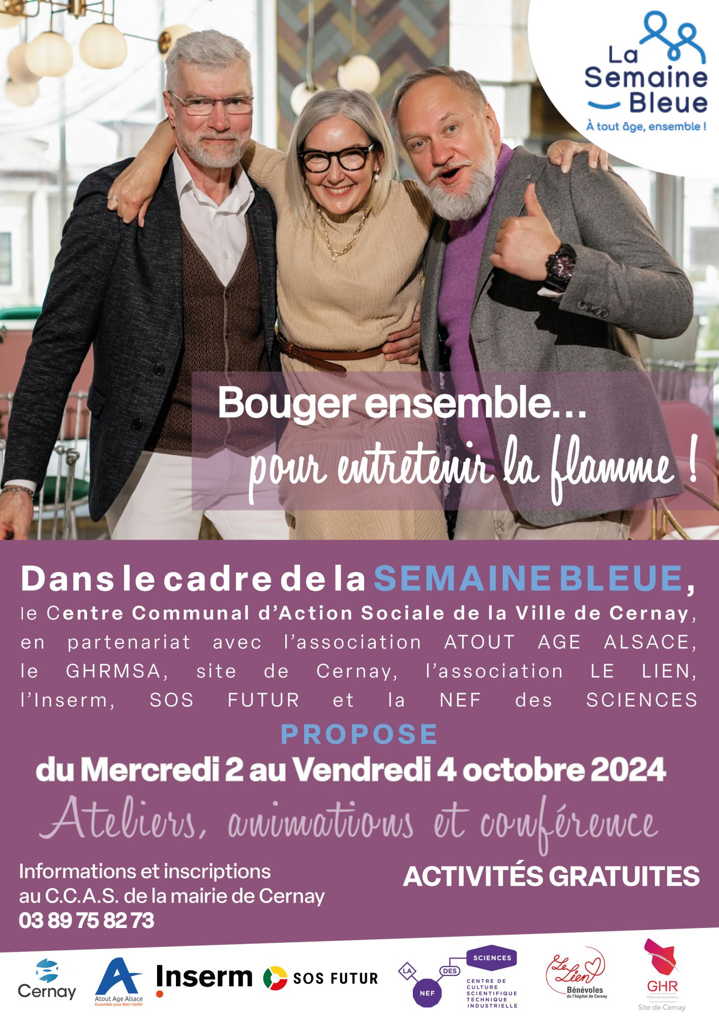 Affiche - Semaine Bleue - activités pour séniors