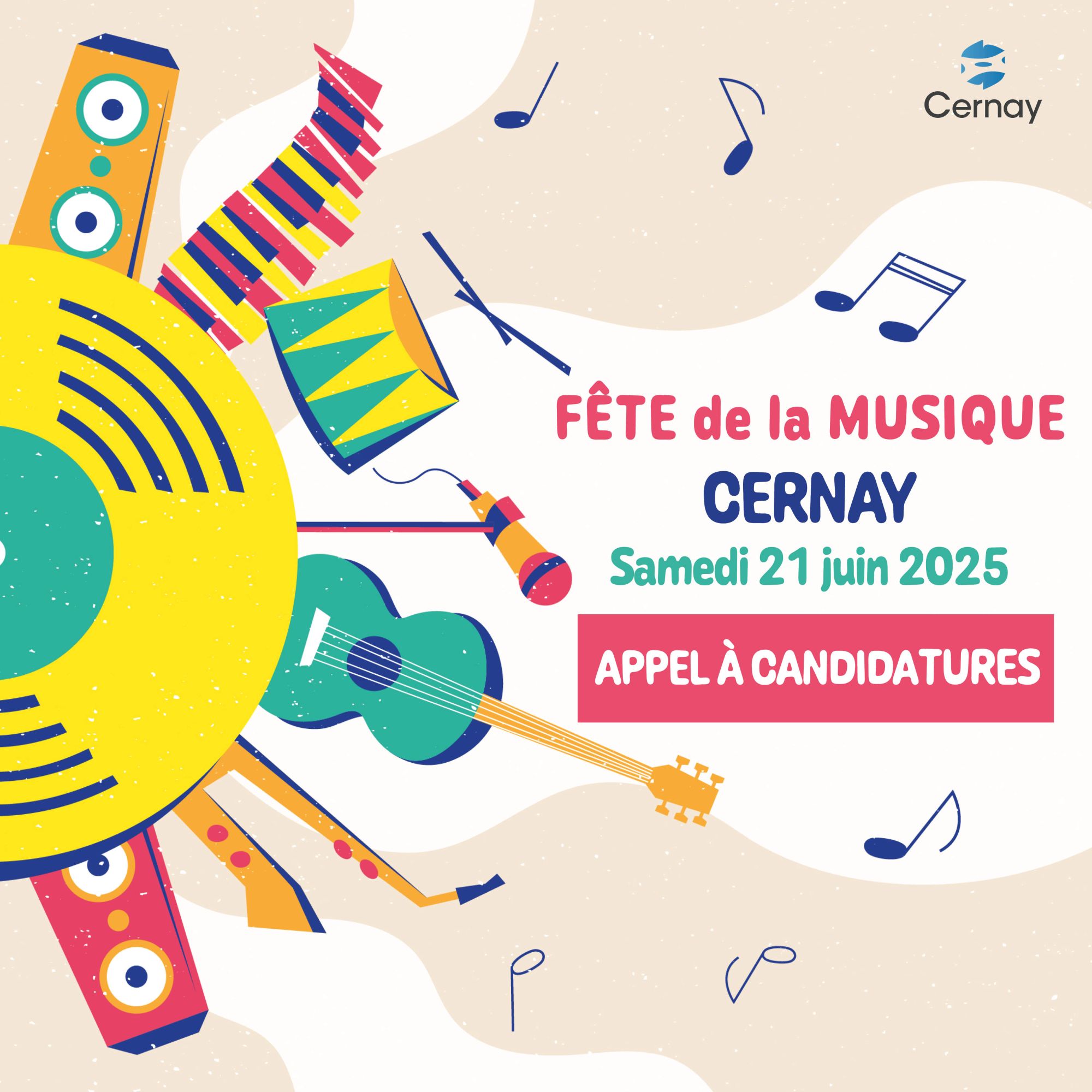 Encart appel à candidature formation musicale pour la fête de la musique 2025