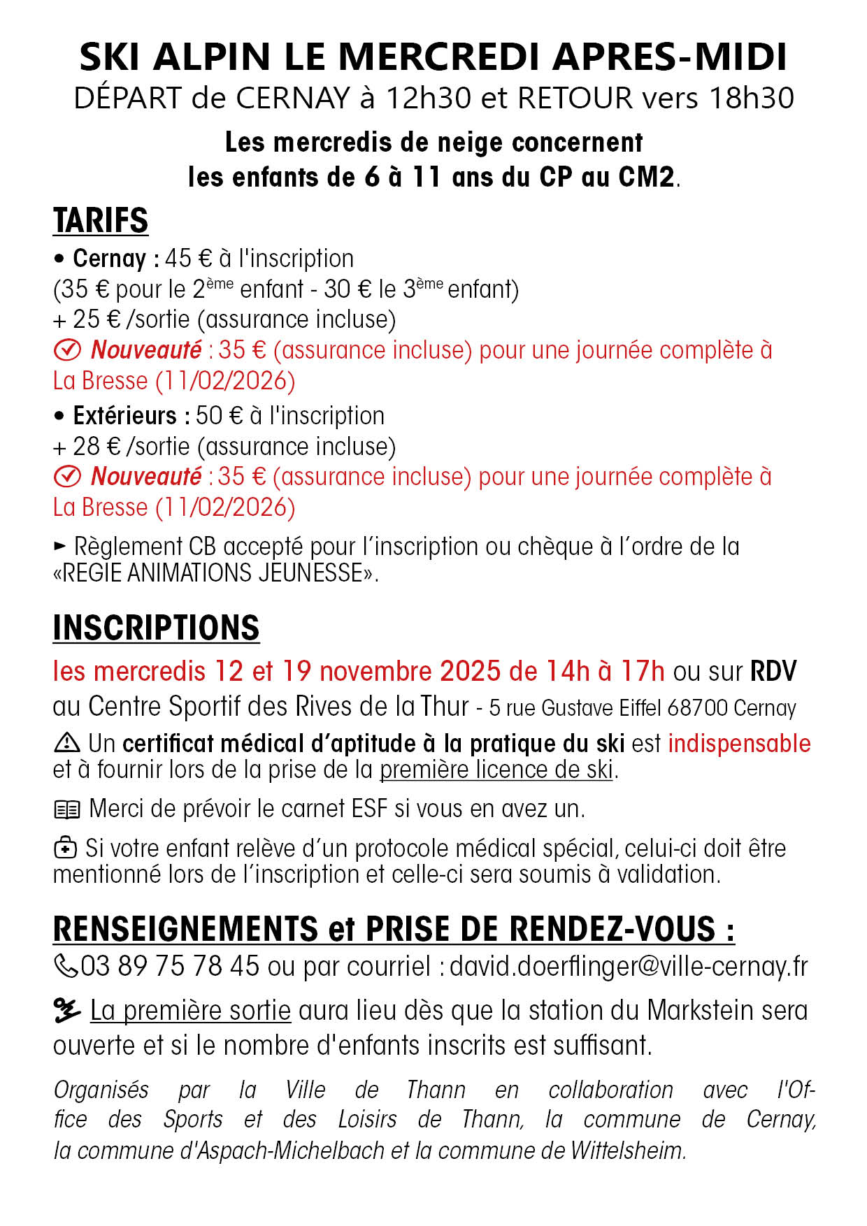 Mercredis de neige - Cernay - 2025/2026 Mercredis de neige - Cernay - 2025/2026