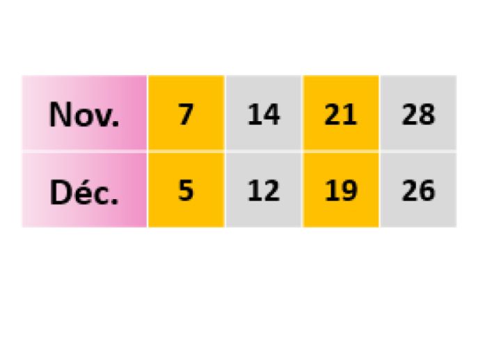 ERREURS CALENDRIER DU TRI