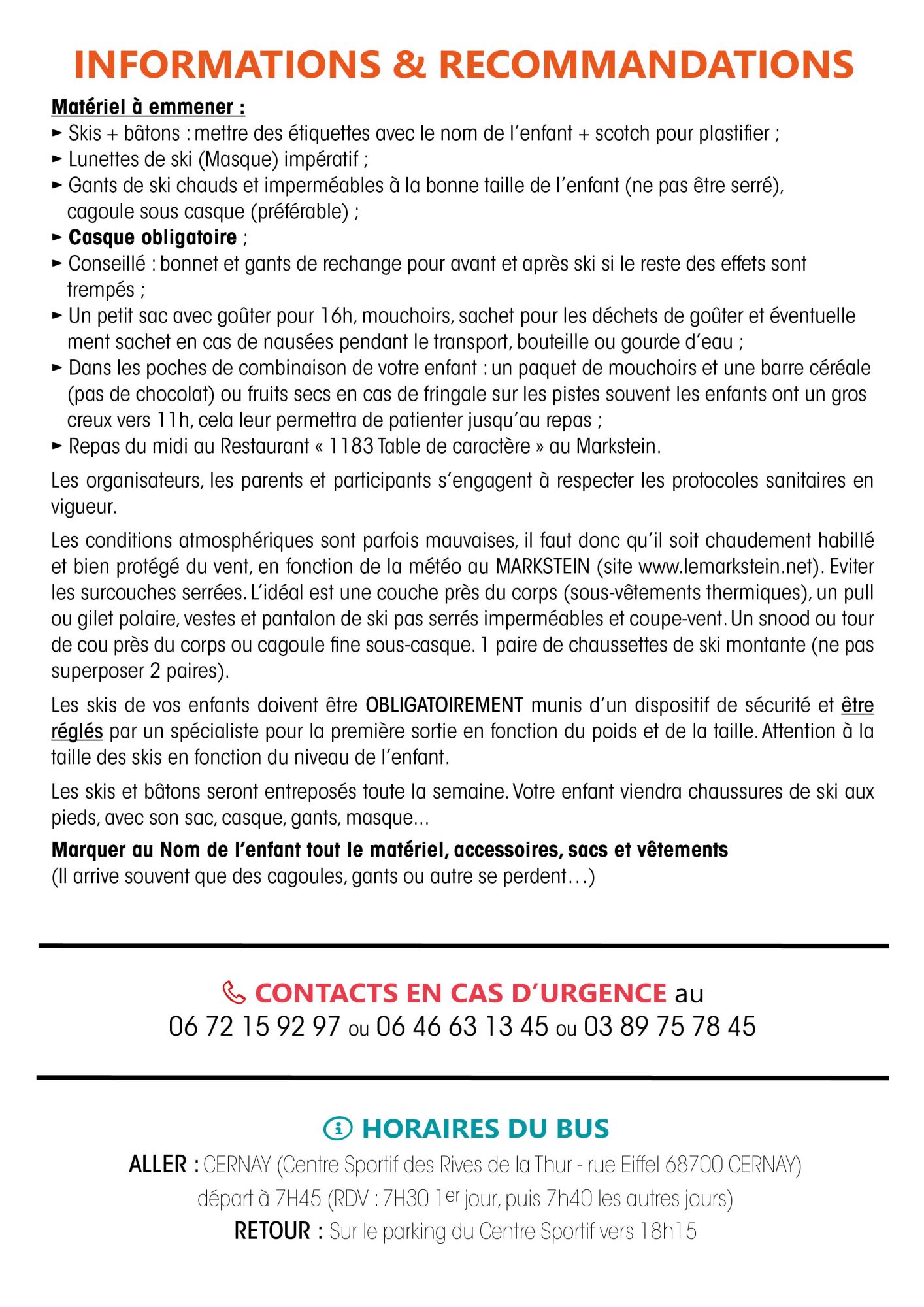 Vacances de neige - Cernay - du 10 au 14 février 2025 - inscriptions