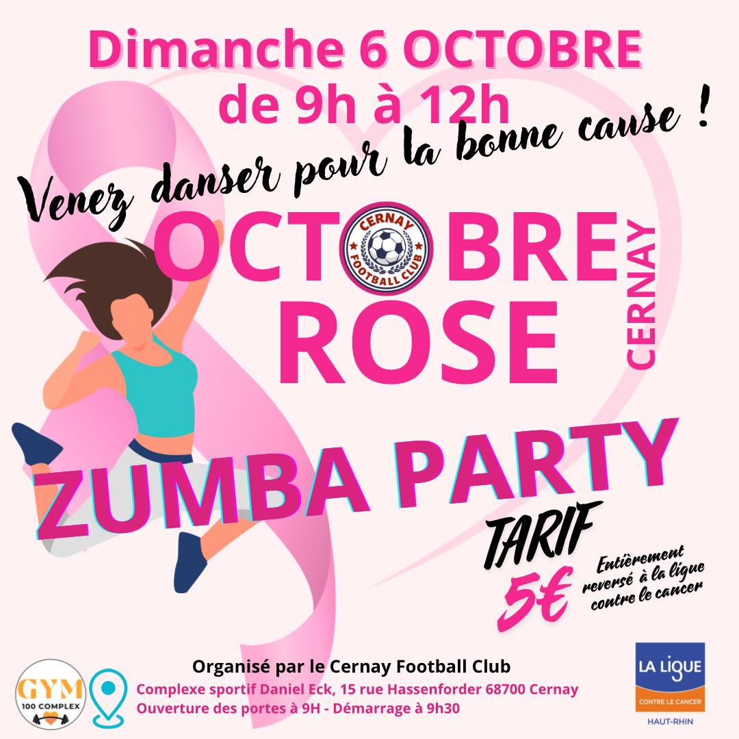 Affiche Octobre Rose Cernay Football club 06-10-24