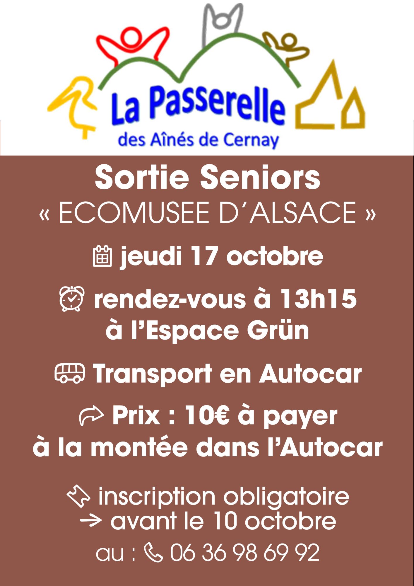 Affiche Sortie Ecomusee avec la Passerelle des Aînés le 17/10/2024