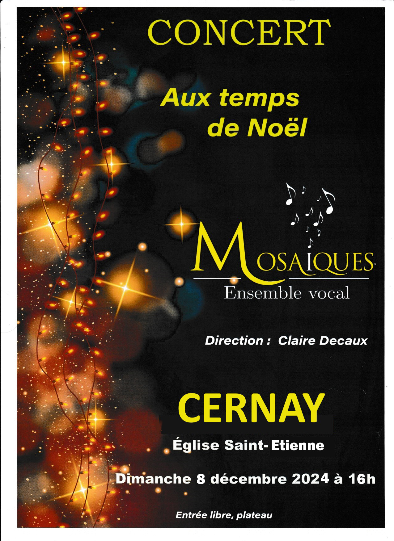 Concert ensemble Mosaïque église st Etienne de Cernay le 08-12-24 à 16h