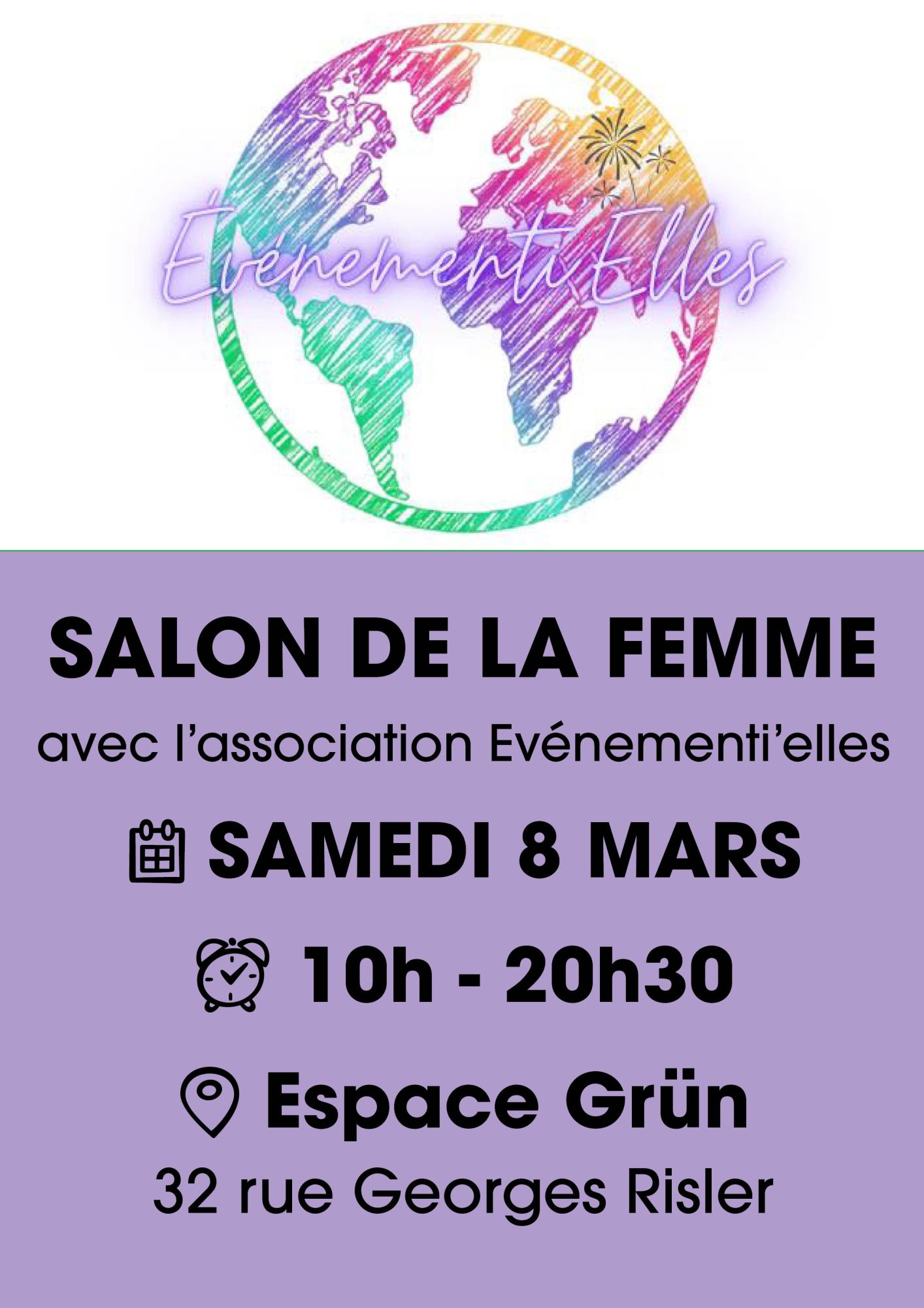 Salon de la femme le 08/03/25 à l'Espace Grün avec l'association Evénementi'elles