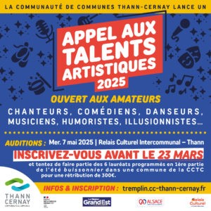 encart appel aux talents artistiques par la Com Com Thann - Cernay