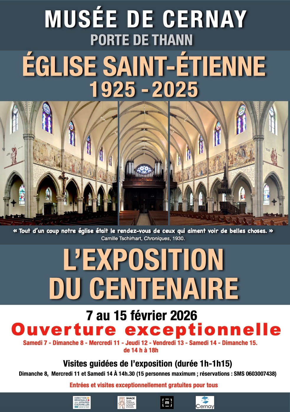 On y voit l'int&eacute;reieur de l'&eacute;glise Saint Etienne de Cernay