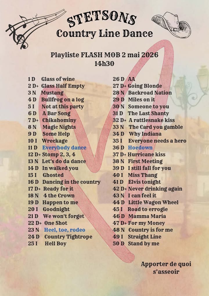 Liste des danses - Flash Mob Cernay - 02-05-26