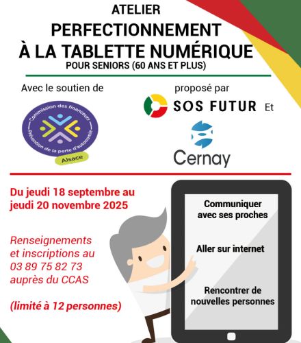 ATELIER PERFECTIONNEMENT A LA TABLETTE NUMERIQUE POUR SENIORS
