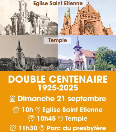 DOUBLE CENTENAIRE - EGLISTE SAINT ETIENNE & TEMPLE