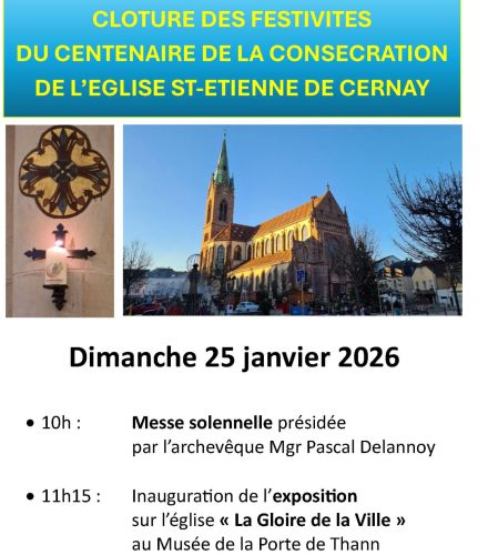 CLOTURE DES FESTIVITES DU CENTENAIRE DE LA CONSECRATION DE L'EGLISE ST ETIENNE