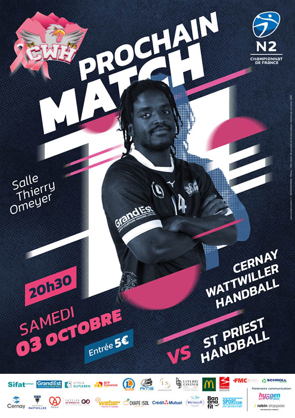 On y voit un joueur de handball qui croise les bras.