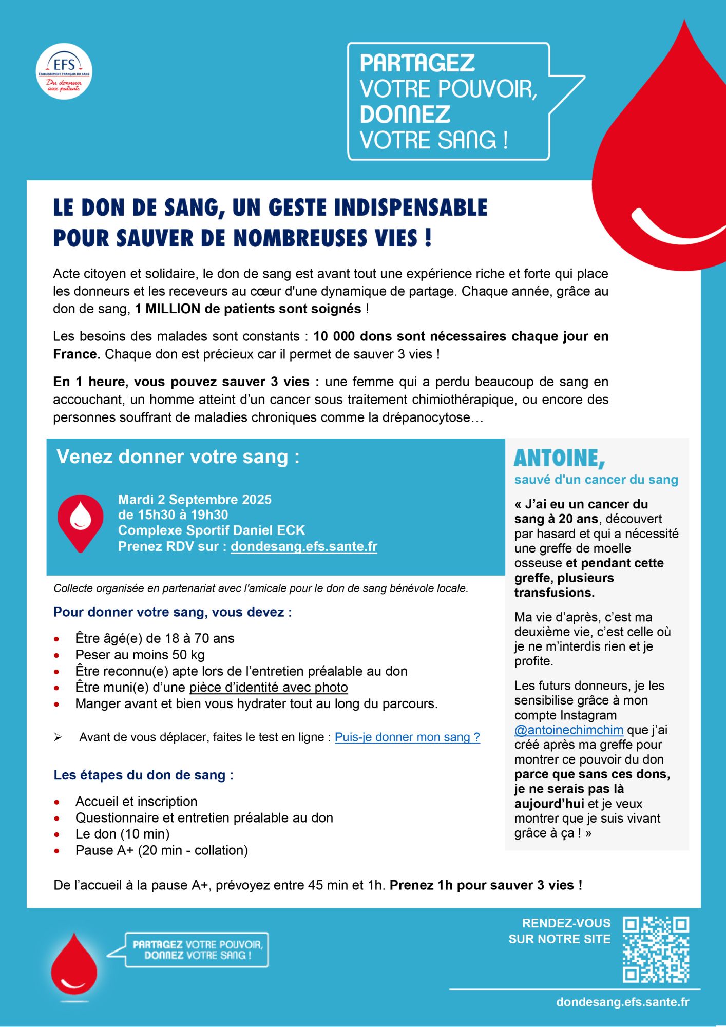 don du sang à Cernay le 02-09-25 comment faire