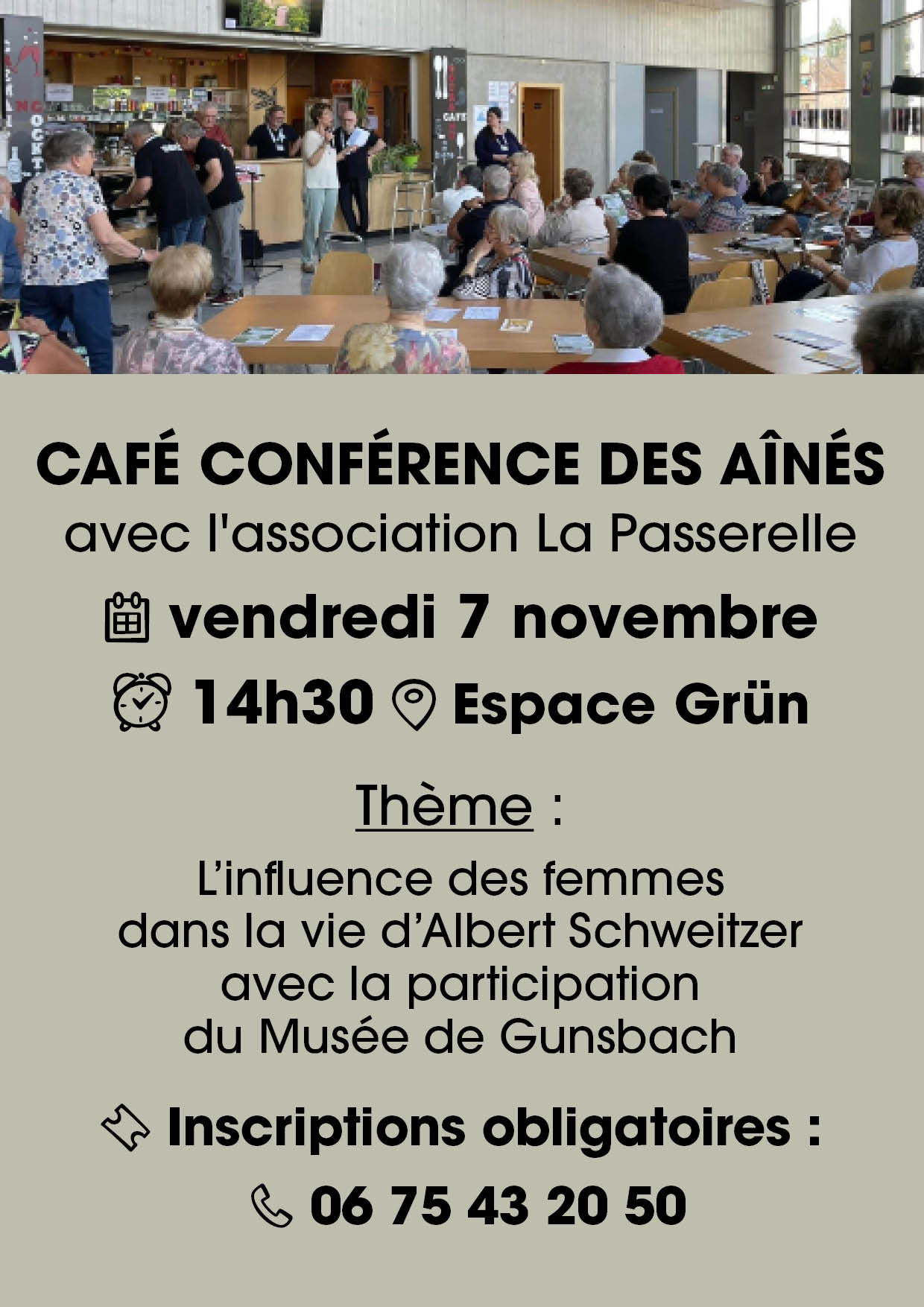 On voit des personnes assises au niveau du bar de l'Espace Grün de Cernay