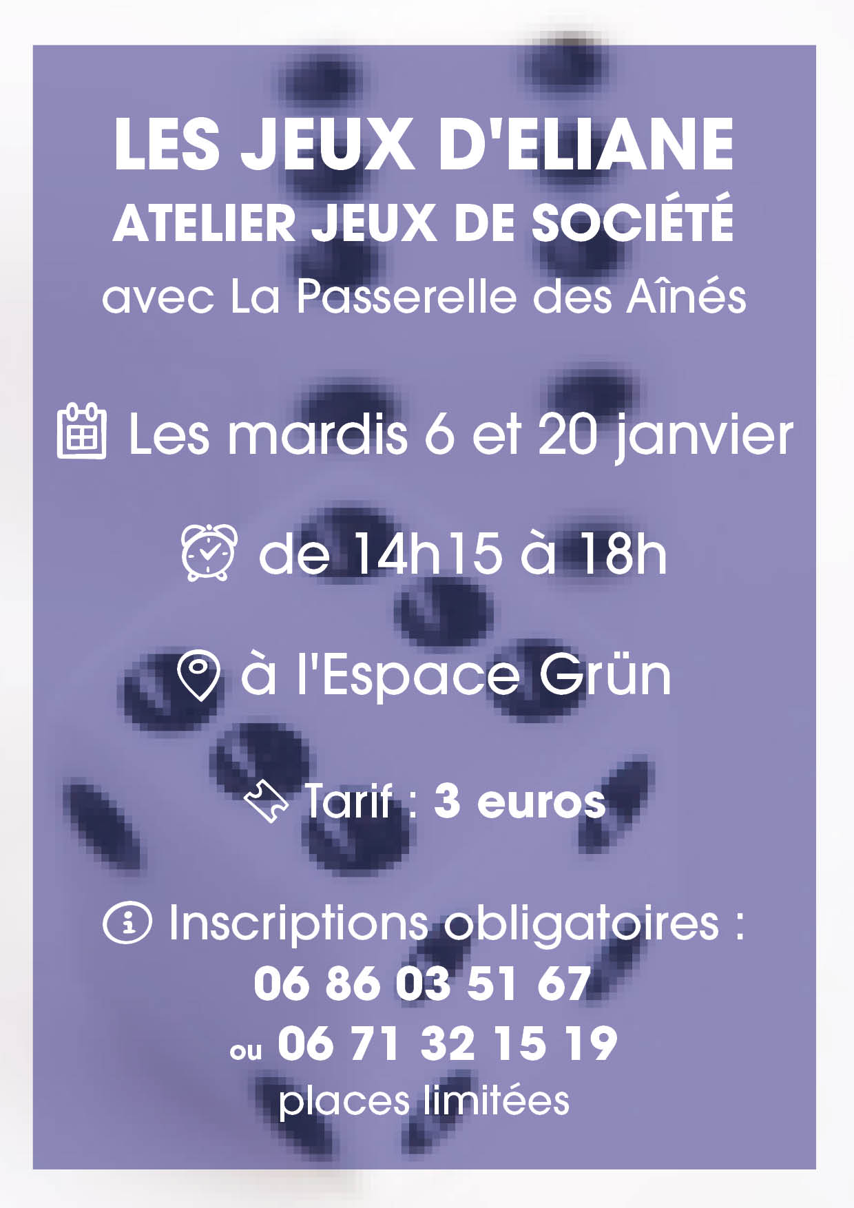 On y voit des d&eacute;s &agrave; jouer