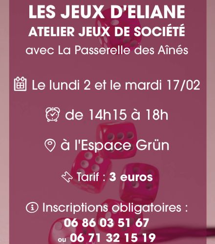 JEUX DE SOCIETE AVEC LA PASSERELLE DES AINES