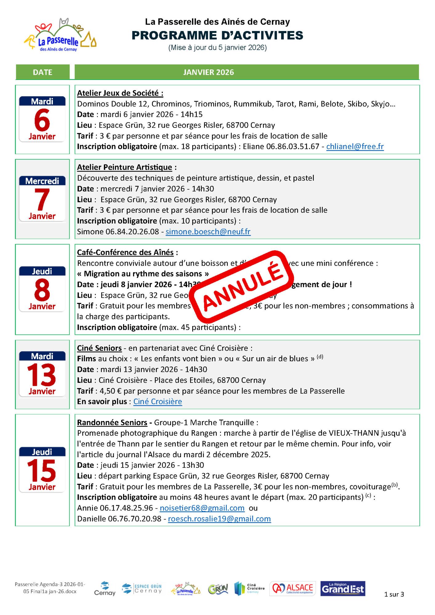 On y voit le logo de La Passerelle des A&icirc;n&eacute;s