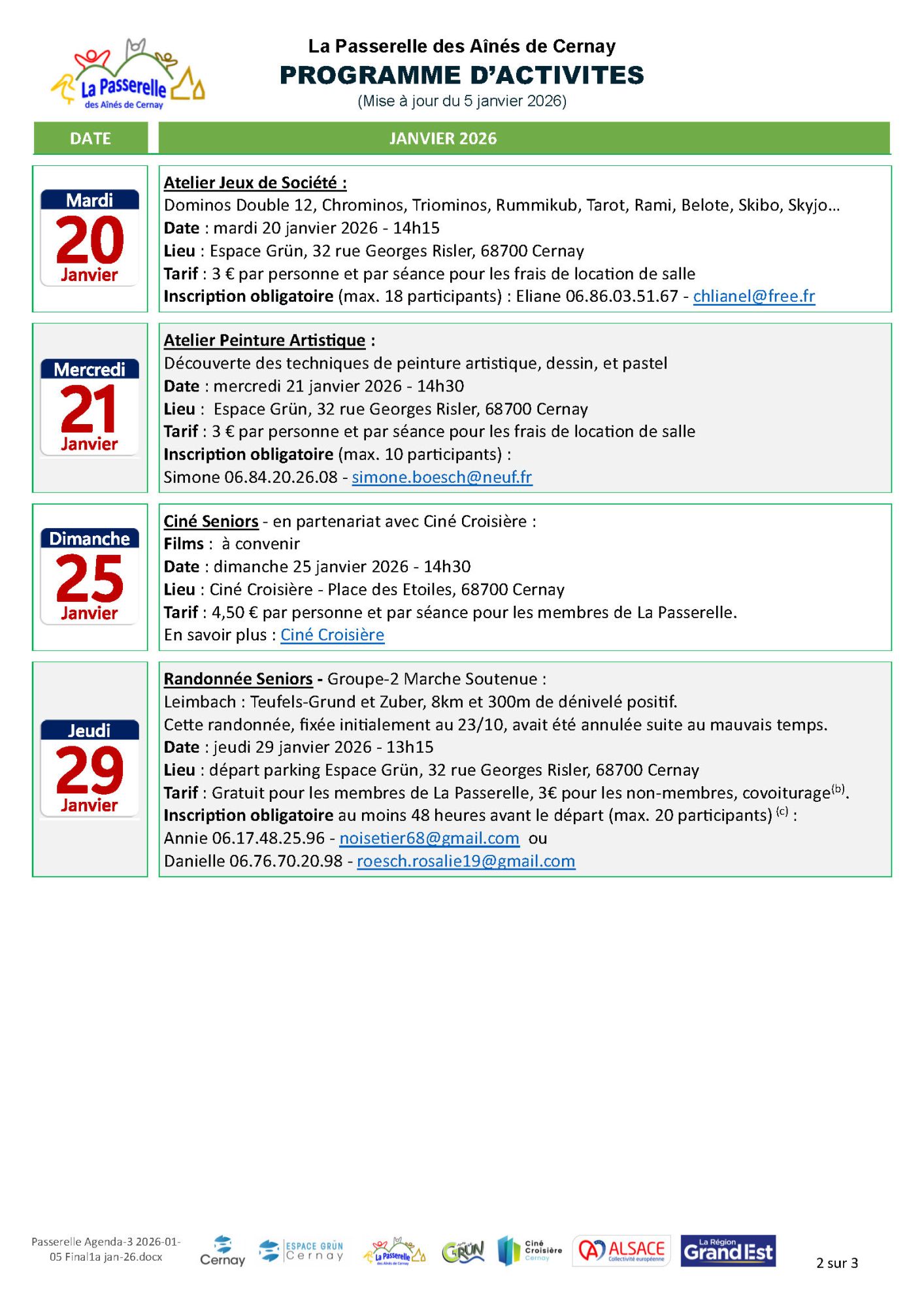 On y voit le logo de La Passerelle des A&icirc;n&eacute;s