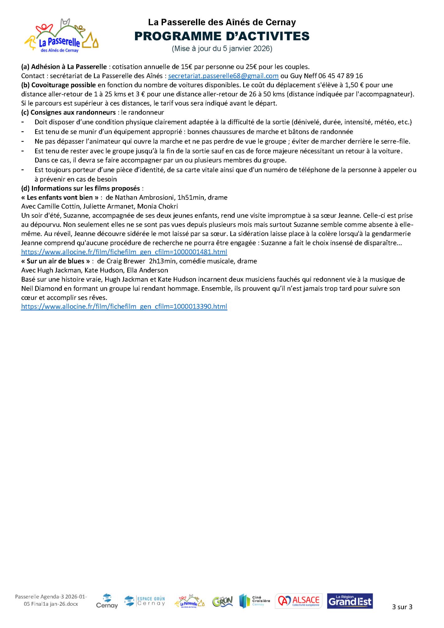 On y voit le logo de La Passerelle des A&icirc;n&eacute;s