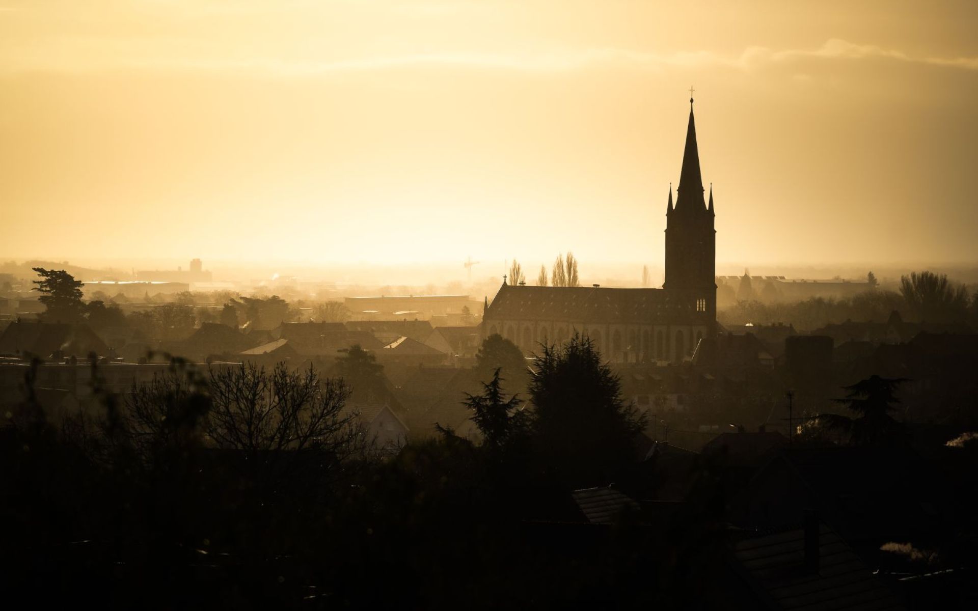 Vue de Cernay - coucher de soleil