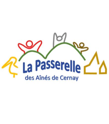 On y voit le logo de La Passerelle des A&icirc;n&eacute;s de Cernay