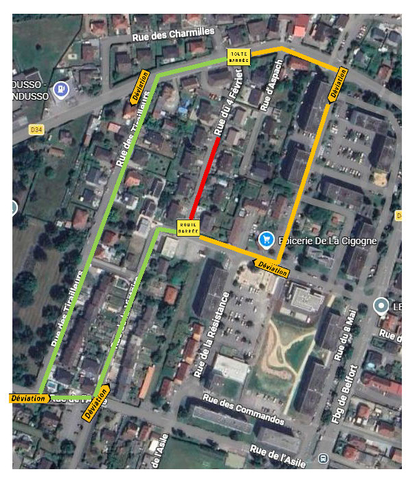 D&eacute;viation rue du 4 f&eacute;vrier - plan