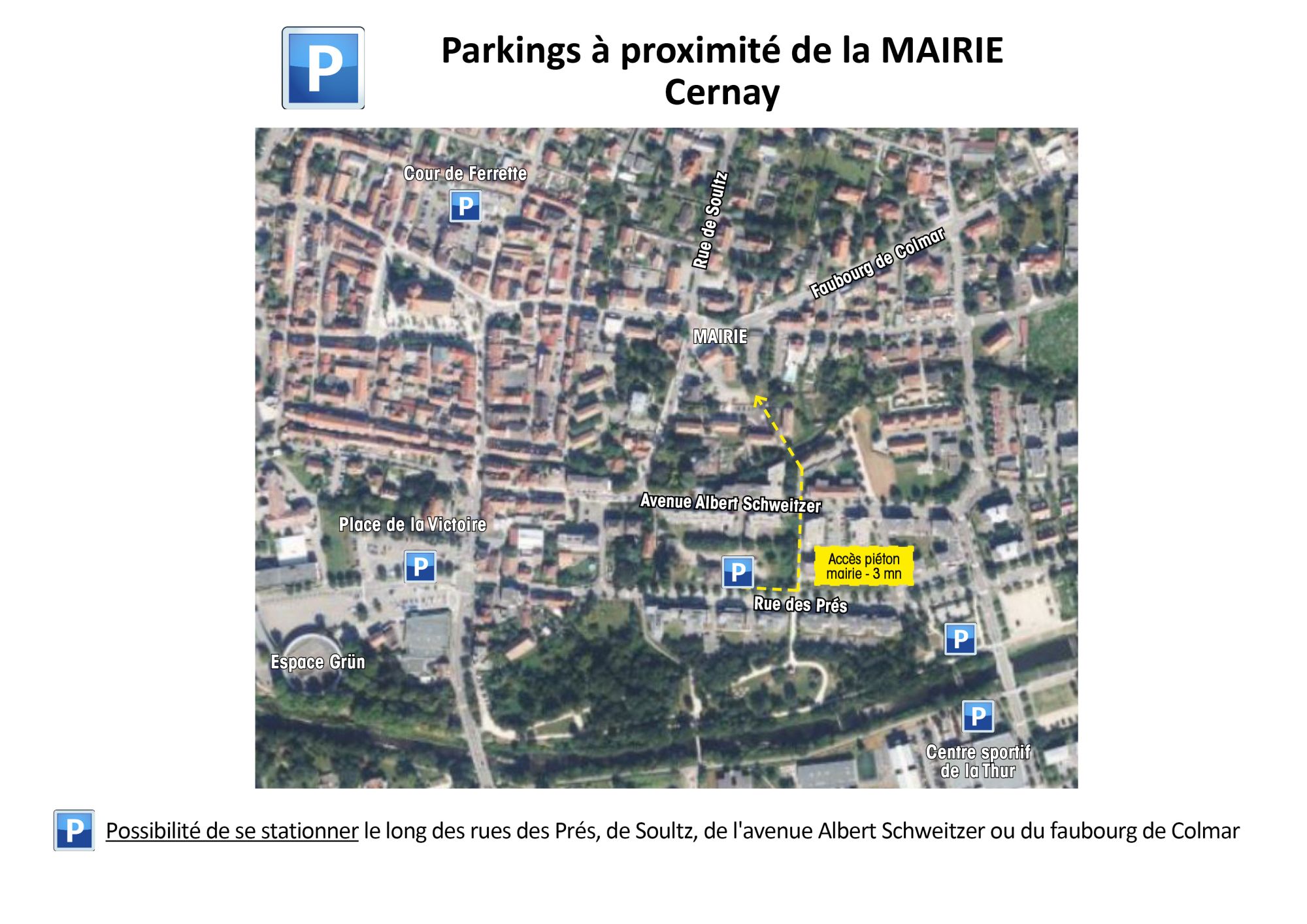 Mairie - travaux - information parking - verso - situation des parkings autour de la mairie