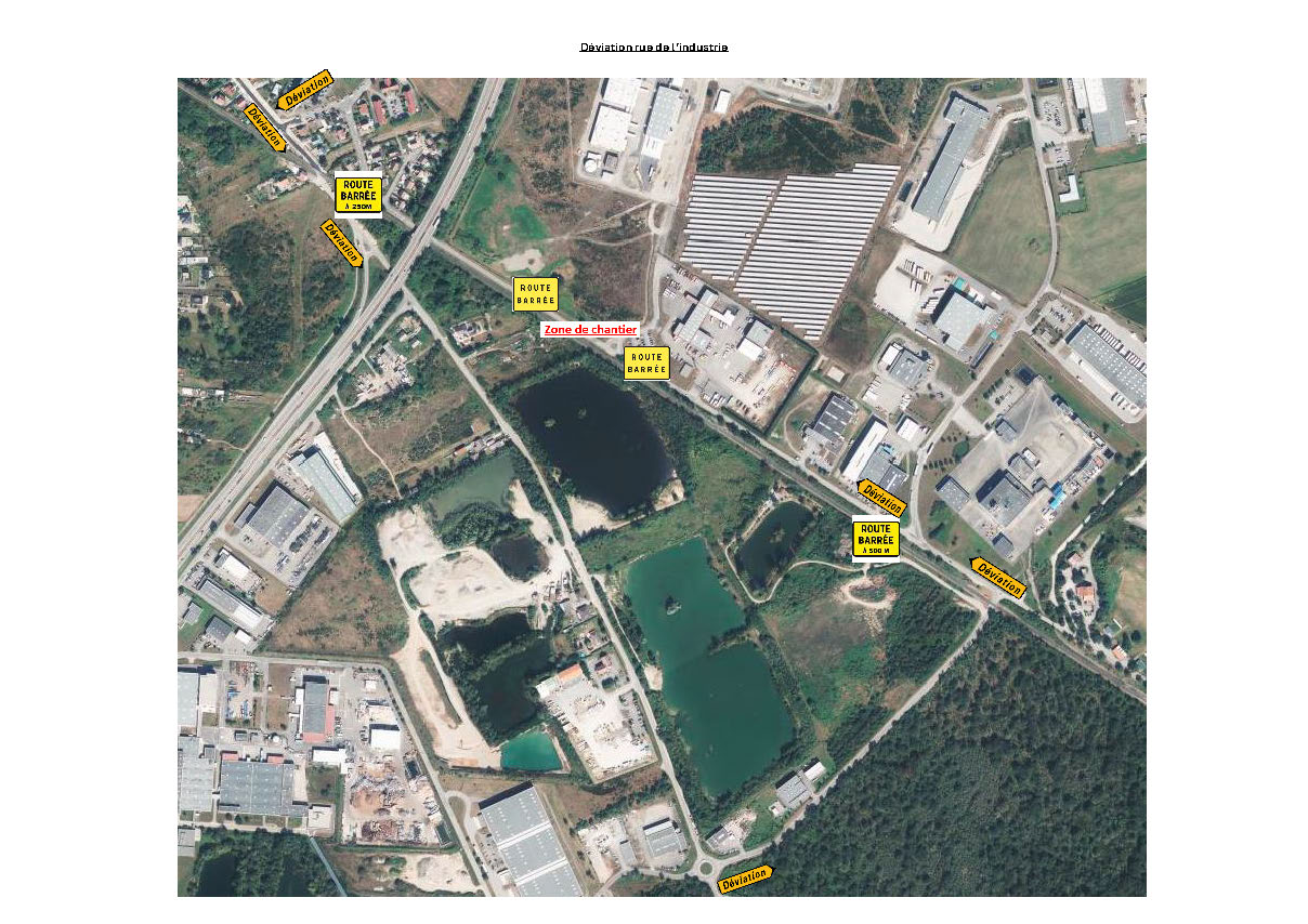 Plan travaux rue de l'Industrie - 2025